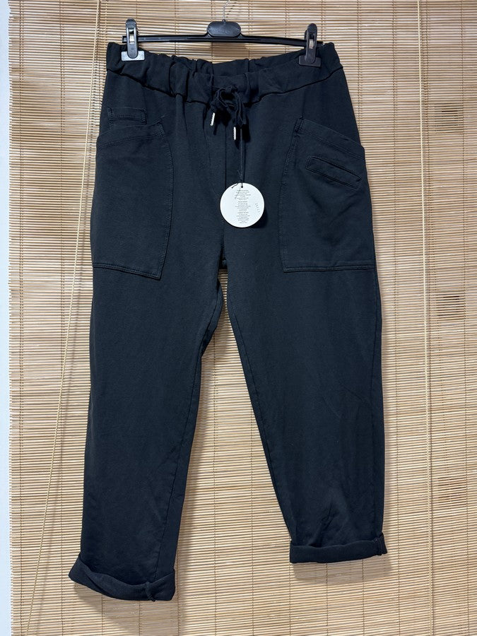 GRANDE TAILLE - Jogging poches carrées noir