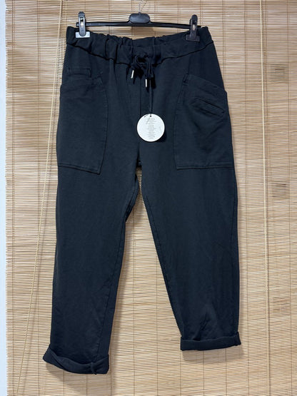 GRANDE TAILLE - Jogging poches carrées noir