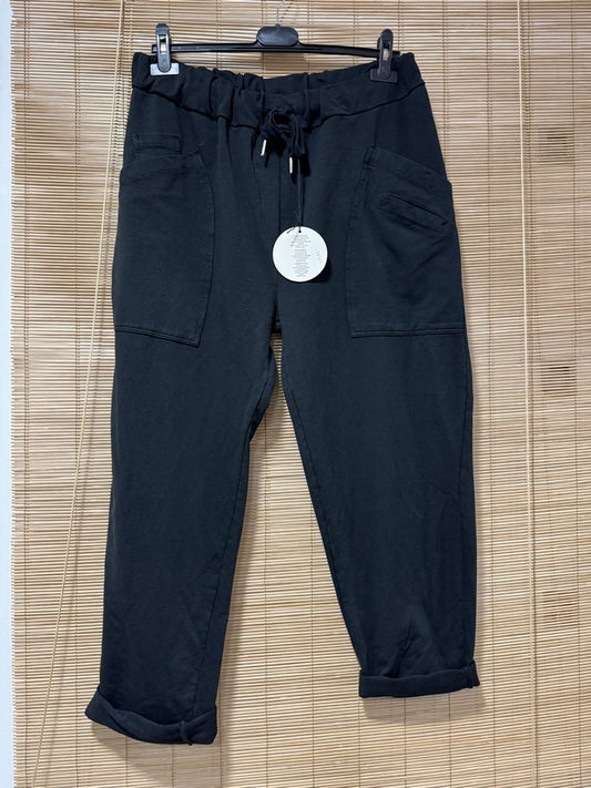 GRANDE TAILLE - Jogging poches carrées noir