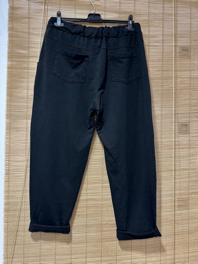 GRANDE TAILLE - Jogging poches carrées noir