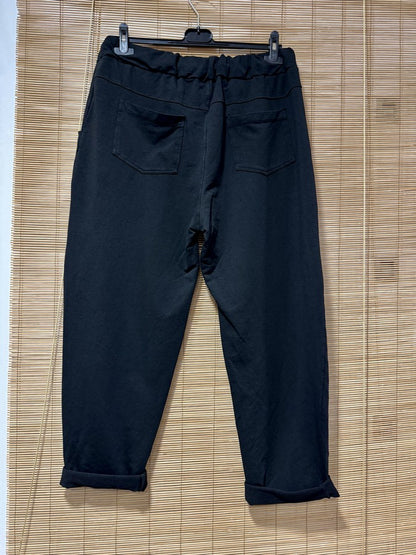 GRANDE TAILLE - Jogging poches carrées noir