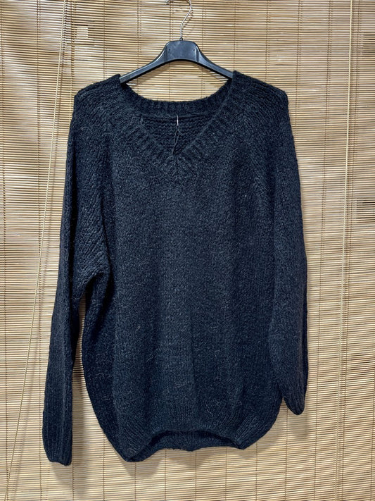 GRANDE TAILLE - Pull long Oversize noir