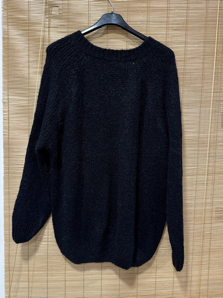 GRANDE TAILLE - Pull long Oversize noir