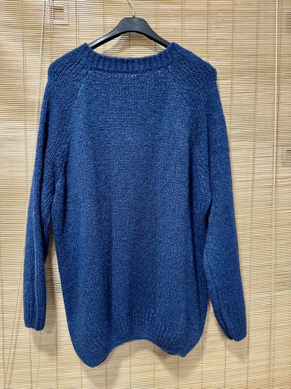 GRANDE TAILLE - Pull long Oversize bleu marine
