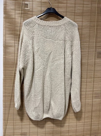 GRANDE TAILLE - Pull long Oversize beige