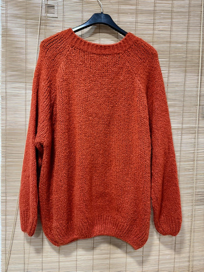 GRANDE TAILLE - Pull long Oversize rouille