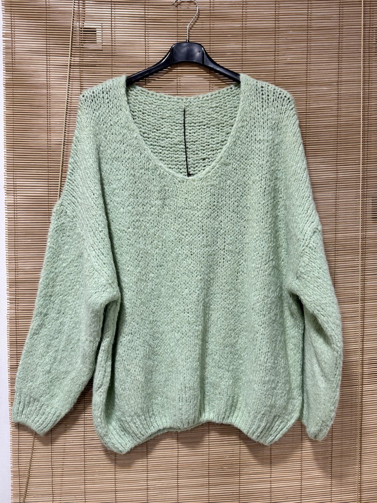 GRANDE TAILLE - Pull oversize vert menthe