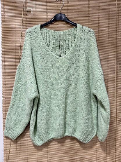 GRANDE TAILLE - Pull oversize vert menthe