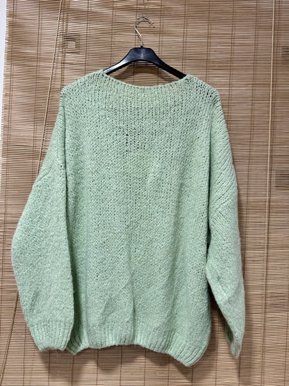 GRANDE TAILLE - Pull oversize vert menthe