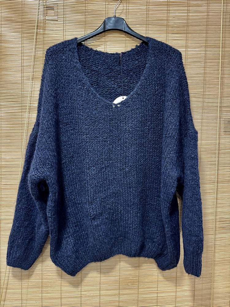 GRANDE TAILLE - Pull oversize bleu marine