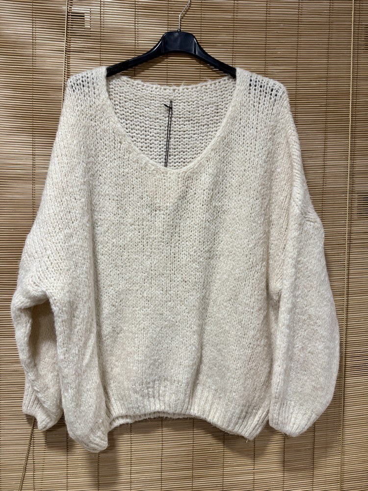 GRANDE TAILLE - Pull oversize blanc