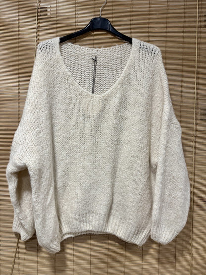 GRANDE TAILLE - Pull oversize blanc