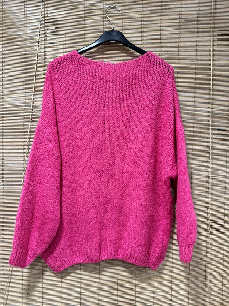 GRANDE TAILLE - Pull oversize rose