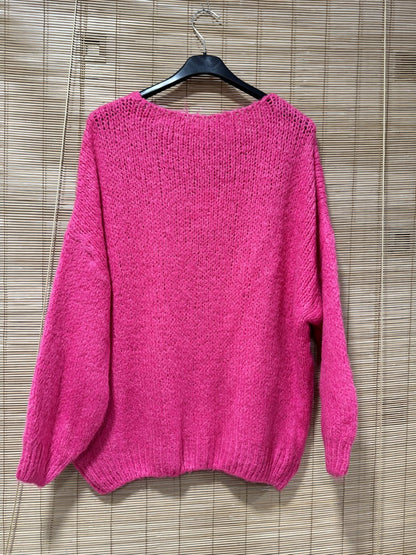 GRANDE TAILLE - Pull oversize rose