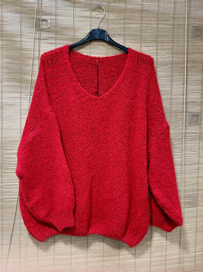 GRANDE TAILLE - Pull oversize rouge