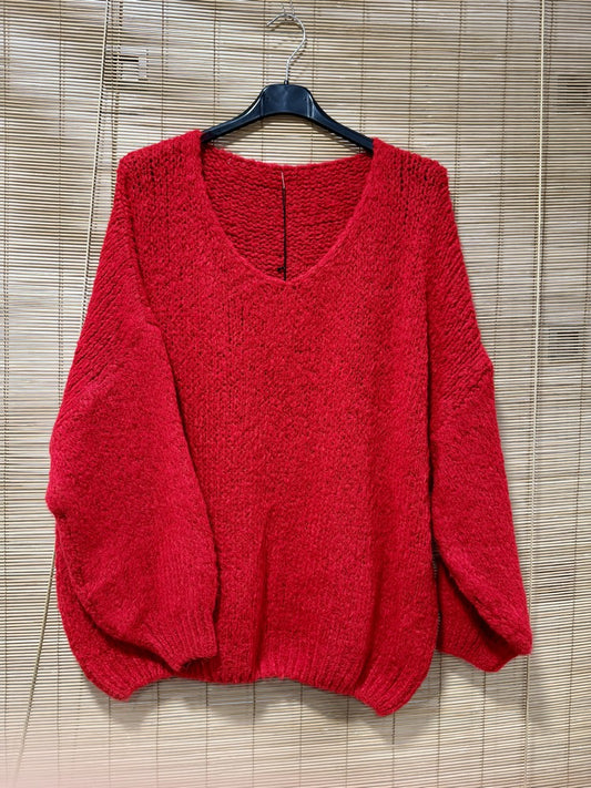 GRANDE TAILLE - Pull oversize rouge
