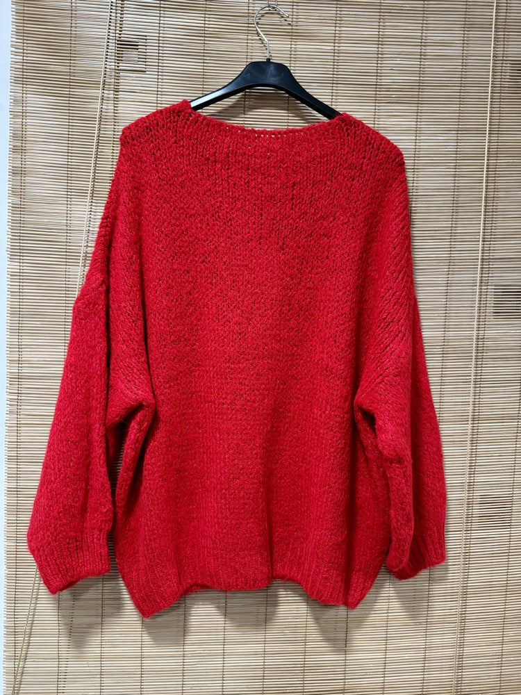 GRANDE TAILLE - Pull oversize rouge