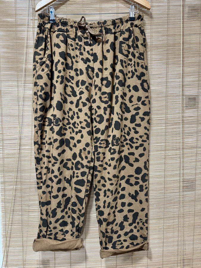 GRANDE TAILLE - Pantalon léopard camel