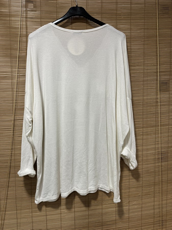 GRANDE TAILLE - Pull fin AMOUR léopard blanc