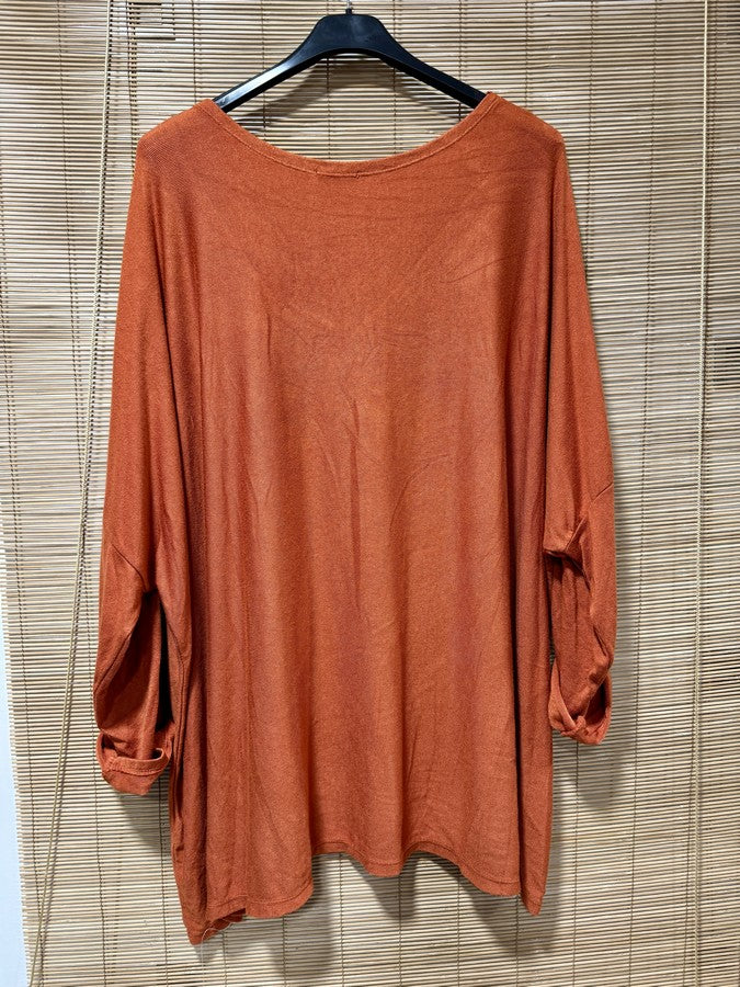 GRANDE TAILLE - Tunique ROCK rouille