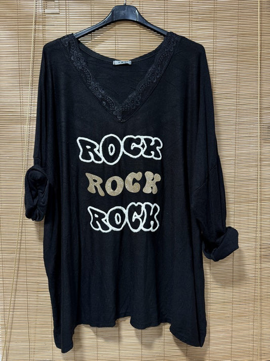 GRANDE TAILLE - Tunique ROCK noir