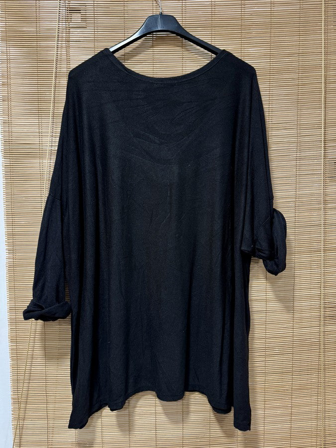 GRANDE TAILLE - Tunique ROCK noir