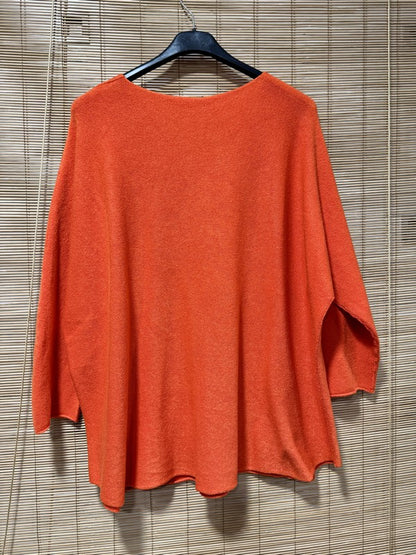 GRANDE TAILLE - Pull chauve-souris BOHEME orange