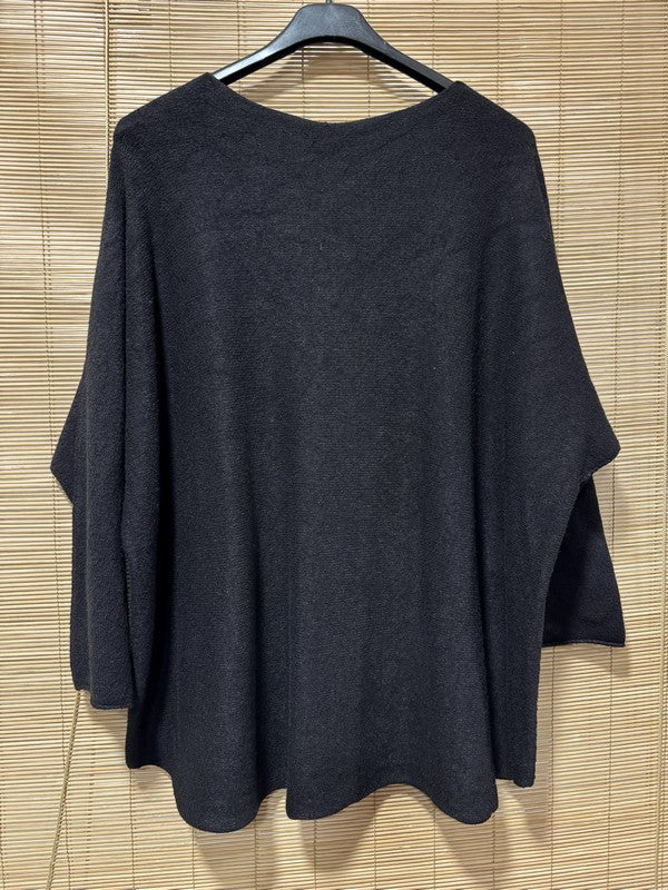 GRANDE TAILLE - Pull chauve-souris BOHEME noir