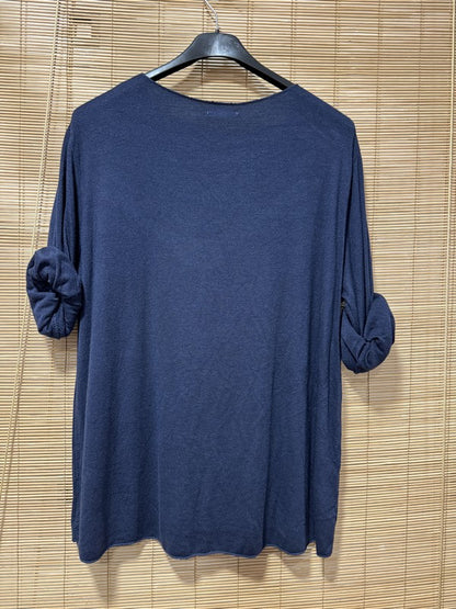 GRANDE TAILLE - Pull fin bleu marine