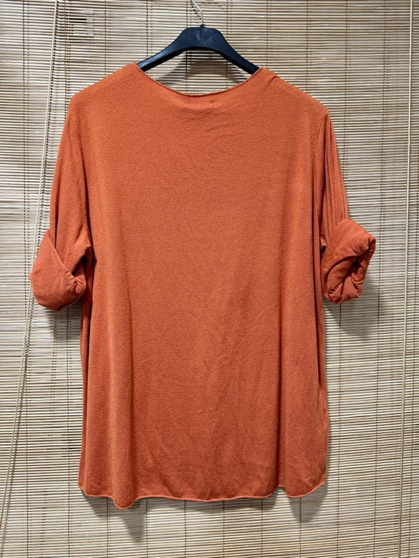 GRANDE TAILLE - Pull fin rouille