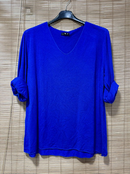GRANDE TAILLE - Pull fin bleu roi