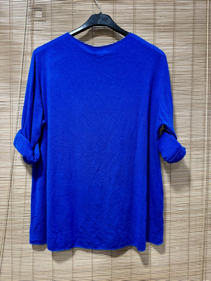 GRANDE TAILLE - Pull fin bleu roi