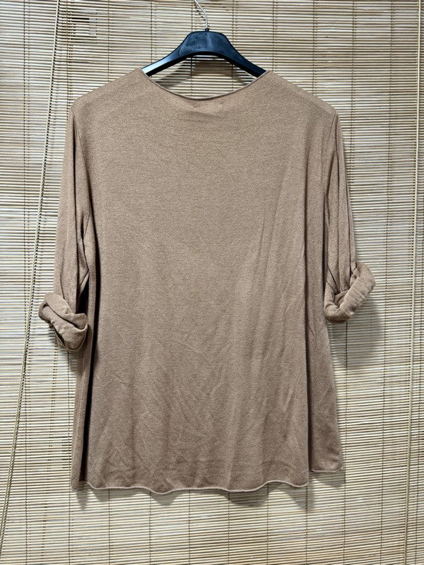 GRANDE TAILLE - Pull fin camel