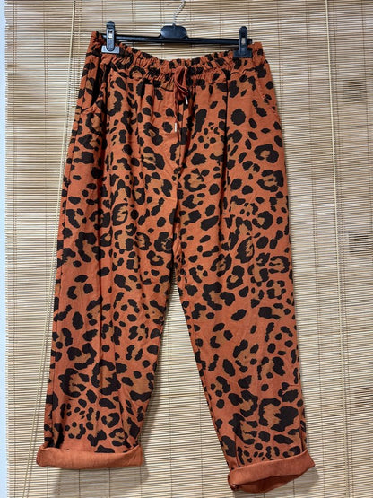 GRANDE TAILLE - Pantalon léopard rouille