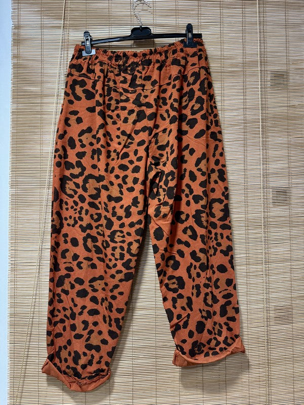 GRANDE TAILLE - Pantalon léopard rouille