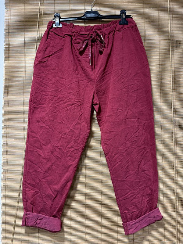 GRANDE TAILLE - Pantalon prune