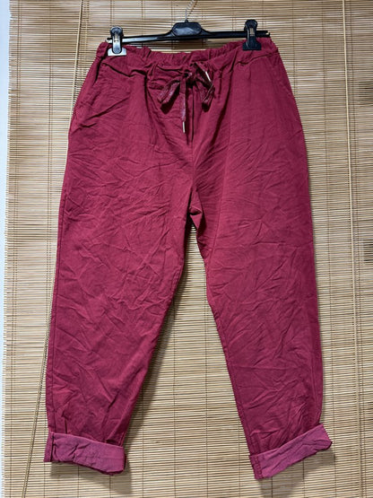 GRANDE TAILLE - Pantalon prune