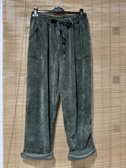 GRANDE TAILLE - Pantalon velours kaki
