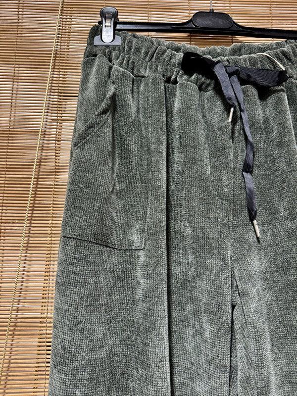 GRANDE TAILLE - Pantalon velours kaki