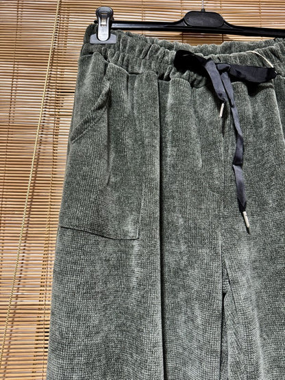 GRANDE TAILLE - Pantalon velours kaki