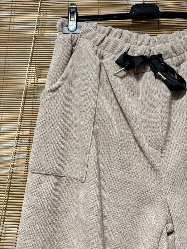 GRANDE TAILLE - Pantalon velours beige