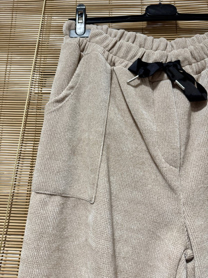 GRANDE TAILLE - Pantalon velours beige