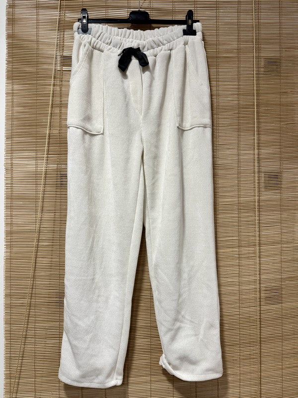 GRANDE TAILLE - Pantalon velours écru