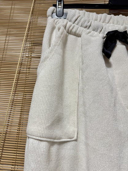 GRANDE TAILLE - Pantalon velours écru