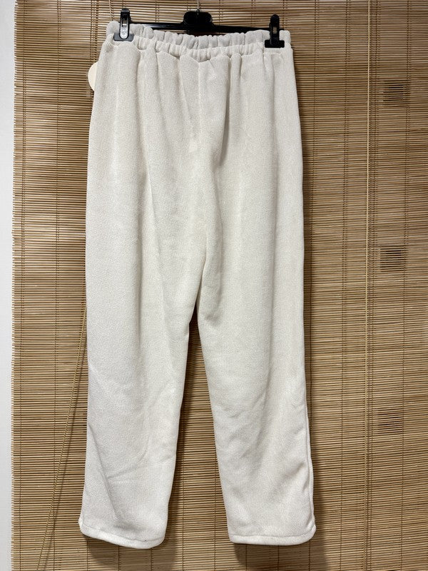 GRANDE TAILLE - Pantalon velours écru