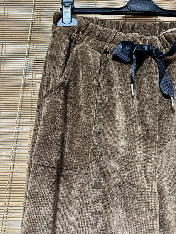 GRANDE TAILLE - Pantalon velours marron