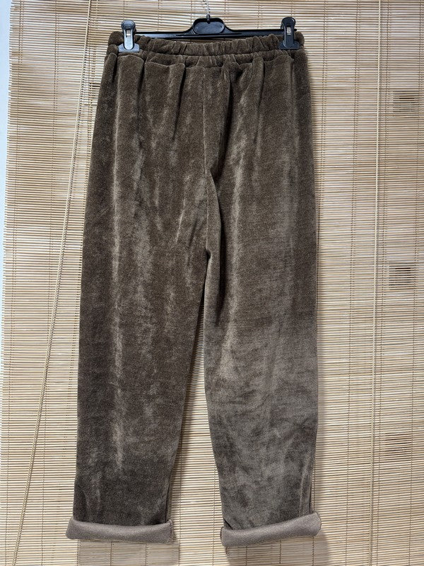 GRANDE TAILLE - Pantalon velours marron