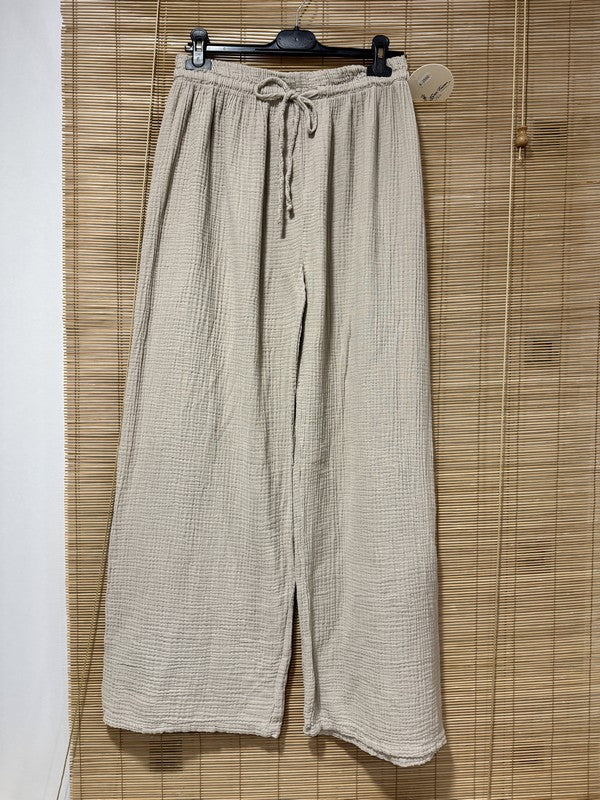 GRANDE TAILLE - Pantalon gaze de coton sable