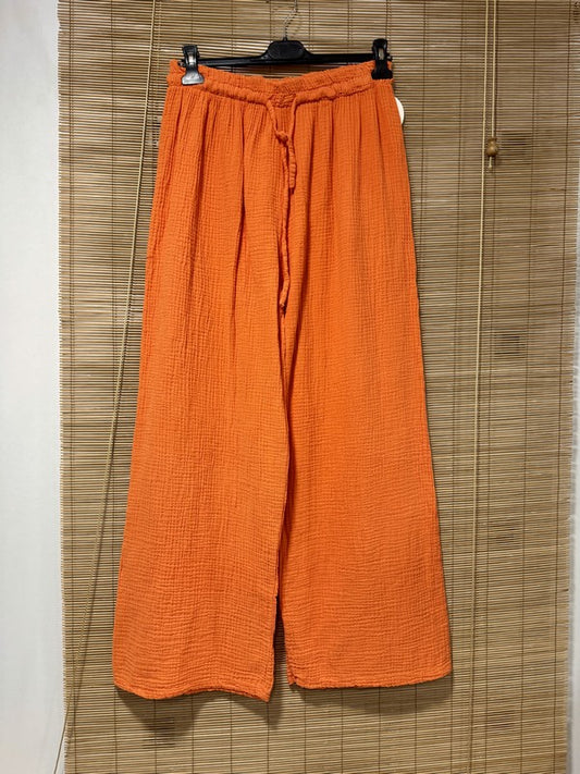 GRANDE TAILLE - Pantalon gaze de coton orange