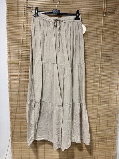 GRANDE TAILLE - Jupe longue voile de coton sable